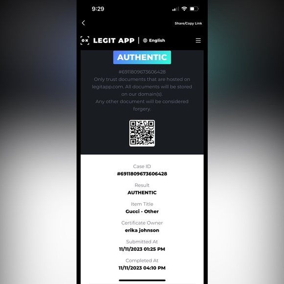 COPY - Authentic Gucci Mini Tote Bag. EUC, duster bag and certificate of authen… - Picture 13 of 16